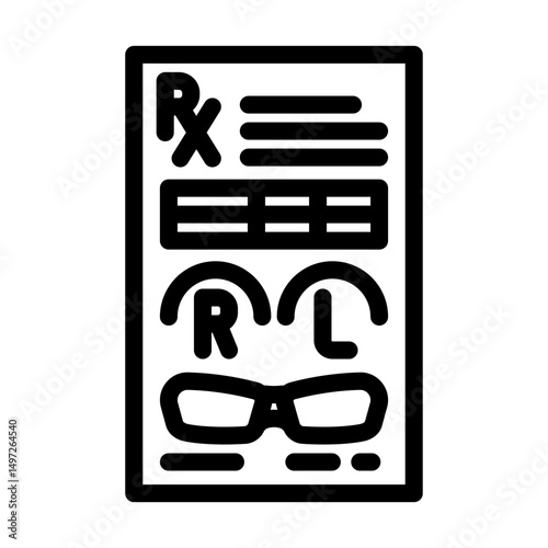 prescription glasses optometry vision line icon vector illustration