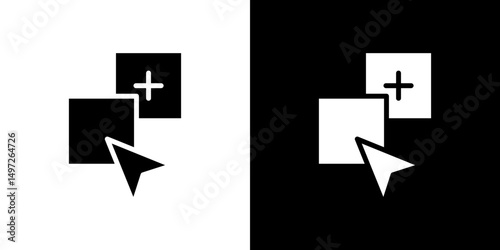 Drag and drop icon Vector in flat style. Collection silhouettes