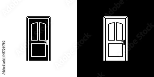 Door closed icon Vector in flat style. Collection silhouettes