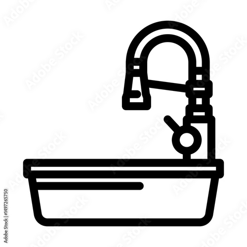 sink faucet line icon vector illustration
