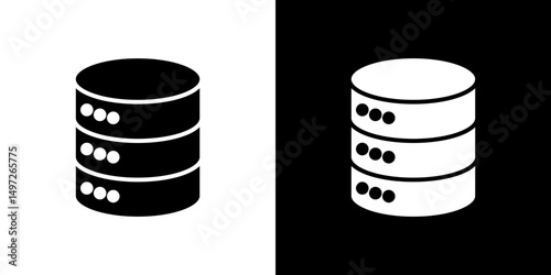 Database icon Vector in flat style. Collection silhouettes