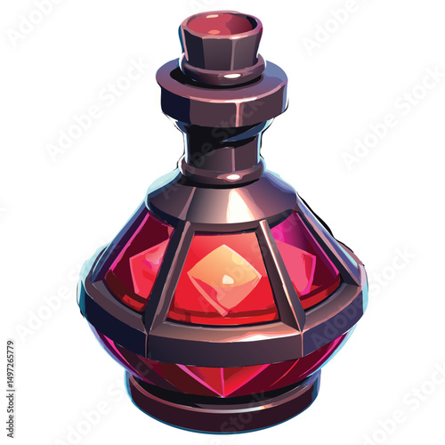 Elegant Perfume Bottle Illustration