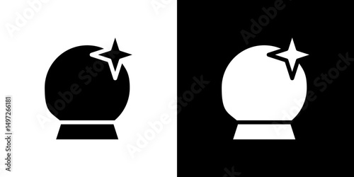 Crystal ball icon Vector in flat style. Collection silhouettes