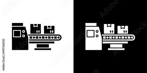 Conveyor belt icon Vector in flat style. Collection silhouettes