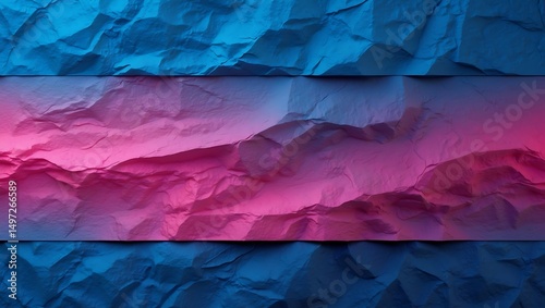 Wallpaper Mural Abstract composition featuring crumpled paper with vibrant blue and pink color gradient Torontodigital.ca