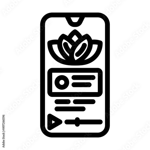 meditation app smart home line icon vector illustration