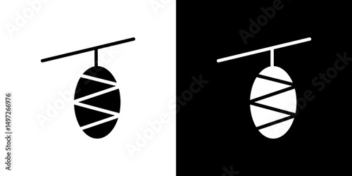 Cocoon icon Vector in flat style. Collection silhouettes