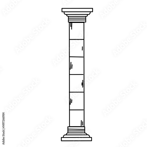 Ancient pillars vector line
