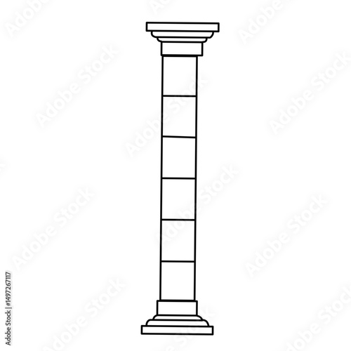 Ancient pillars vector line