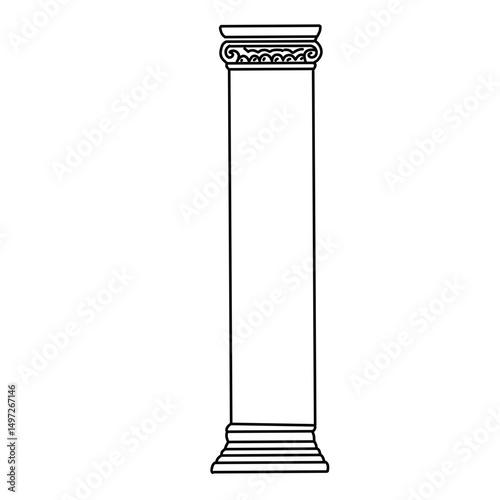 Ancient pillars vector line