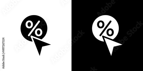 Click through rate icon Vector in flat style. Collection silhouettes