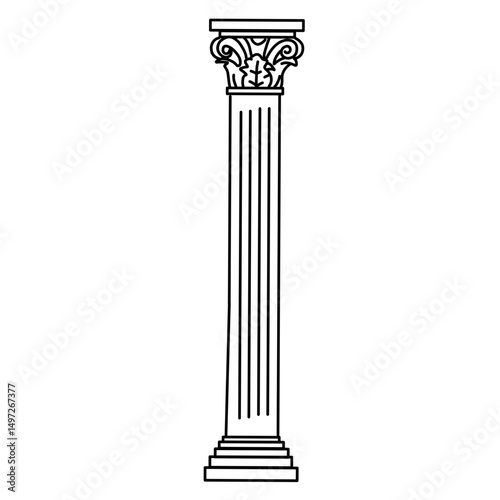 Ancient pillars vector line