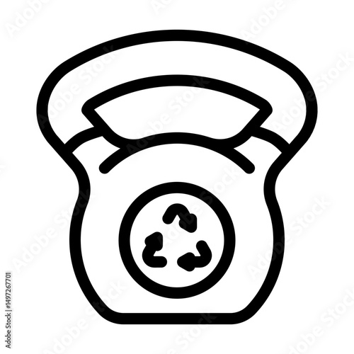 upcycled dumbbells kettlebells outdoor fitness line icon vector illustration