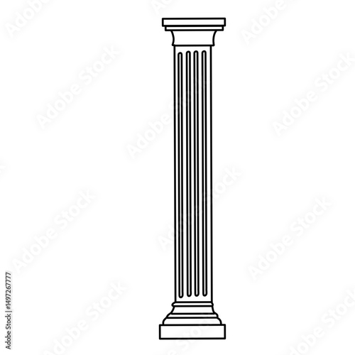 Ancient pillars vector line
