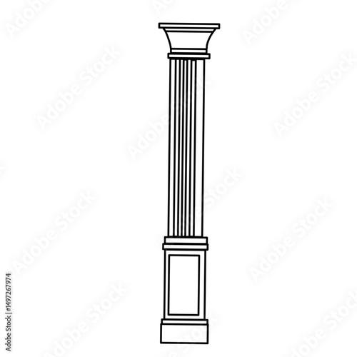 Ancient pillars vector line