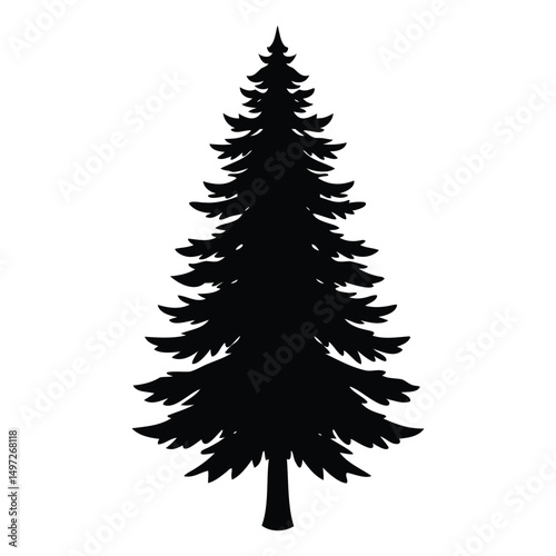 Pine Tree Silhouette Nature Illustration