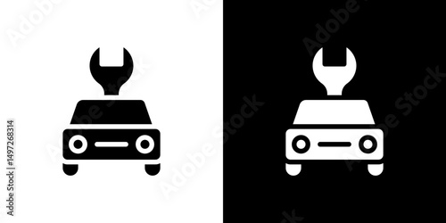 Car repair icon Vector in flat style. Collection silhouettes