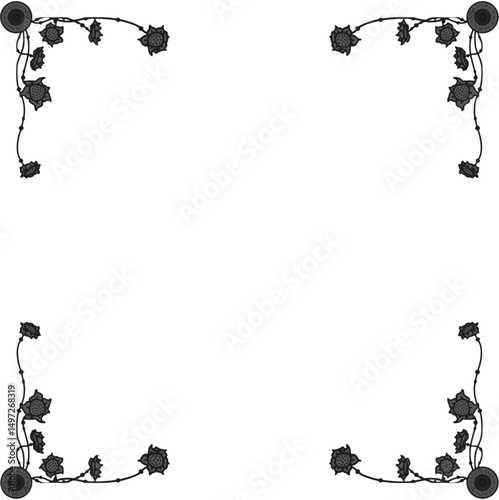 Floral ornamented frame; old style ornate decoration