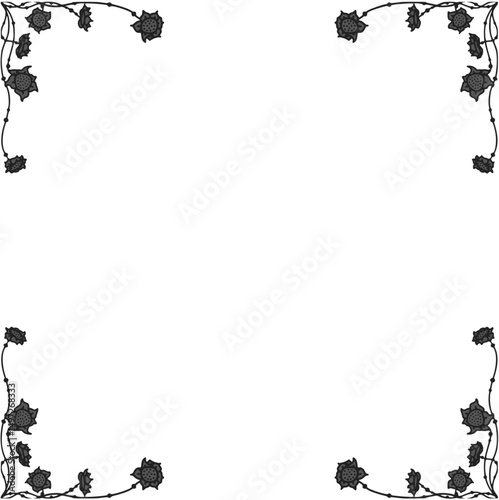 Floral ornamented frame; old style ornate decoration