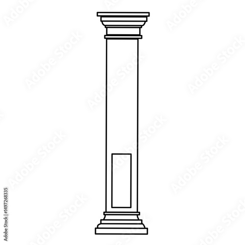 Ancient pillars vector line