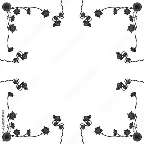Floral ornamented frame; old style ornate decoration