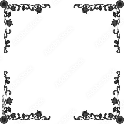 Floral ornamented frame; old style ornate decoration