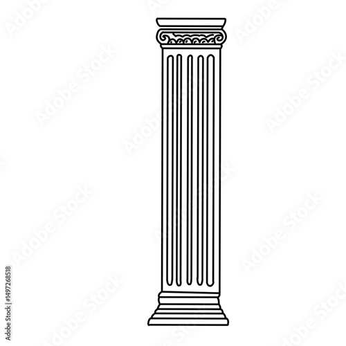 Ancient pillars vector line