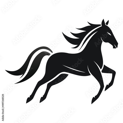 Running Horse Silhouette Illustration