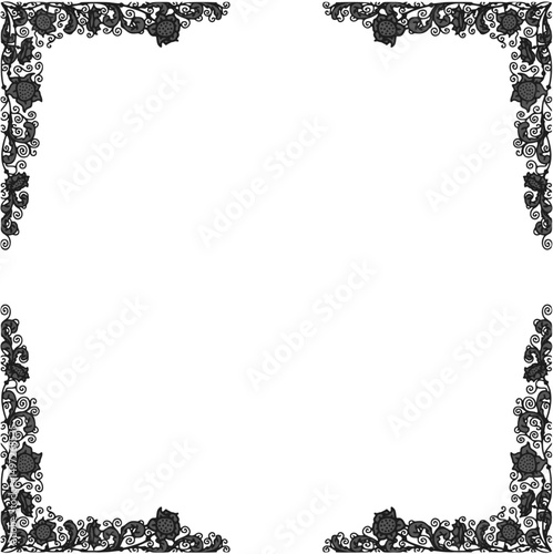 Floral ornamented frame; old style ornate decoration