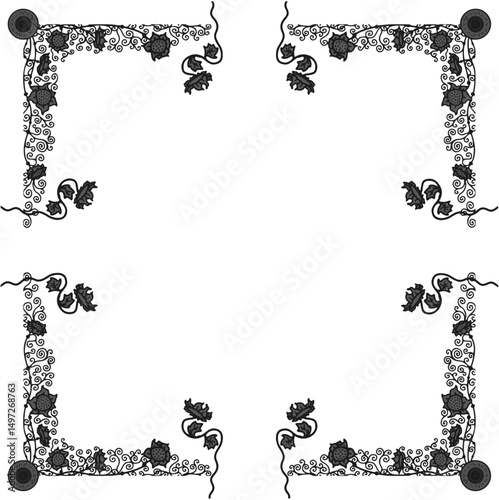 Floral ornamented frame; old style ornate decoration
