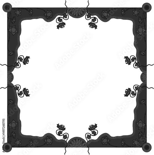 Floral ornamented frame; old style ornate decoration