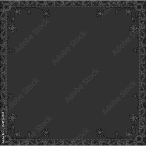 Floral ornamented frame; old style ornate decoration