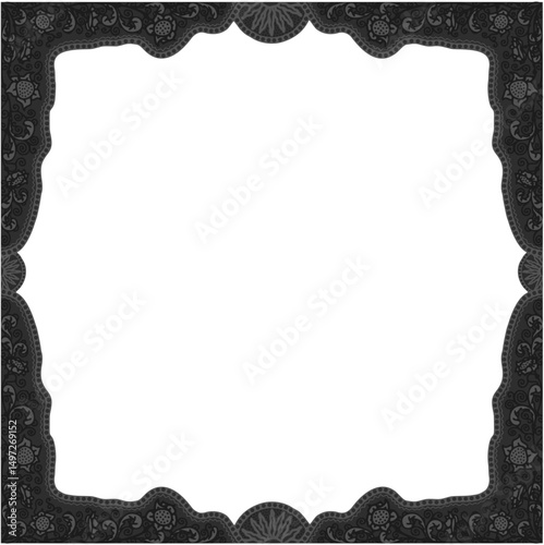 Floral ornamented frame; old style ornate decoration