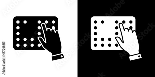 Braille icon Vector in flat style. Collection silhouettes