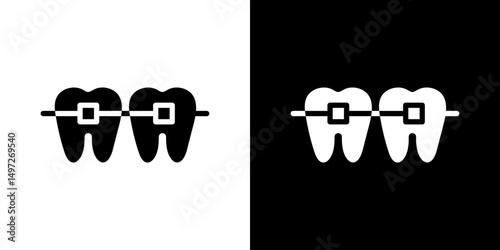 Braces icon Vector in flat style. Collection silhouettes