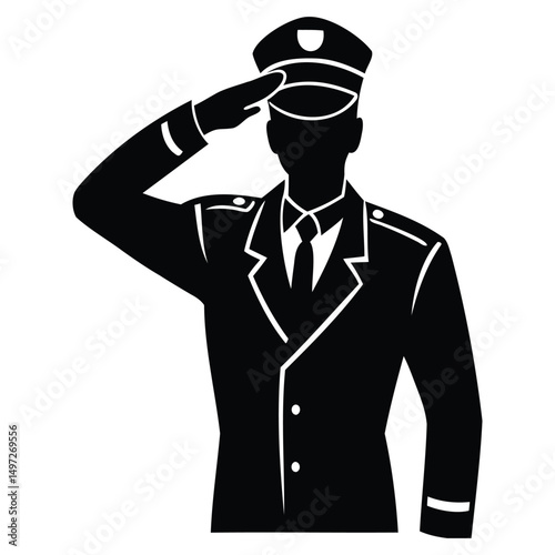 Soldier Saluting on Duty