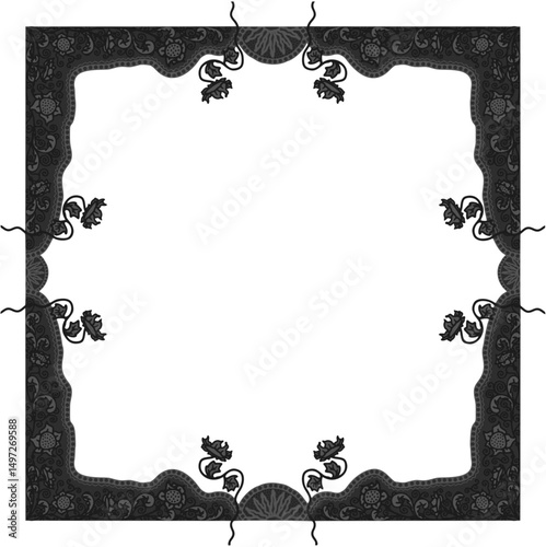 Floral ornamented frame; old style ornate decoration