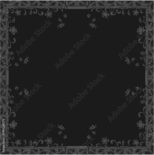 Floral ornamented frame; old style ornate decoration