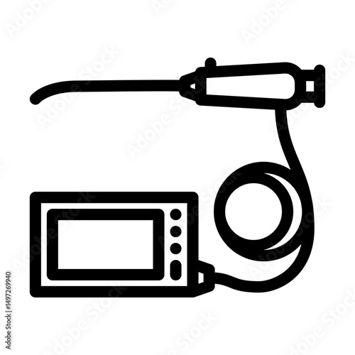 cystoscope urology line icon vector illustration