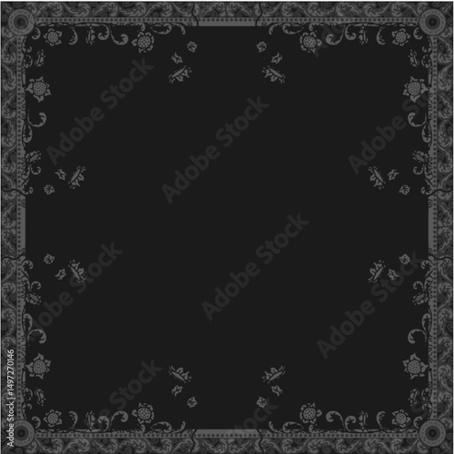 Floral ornamented frame; old style ornate decoration