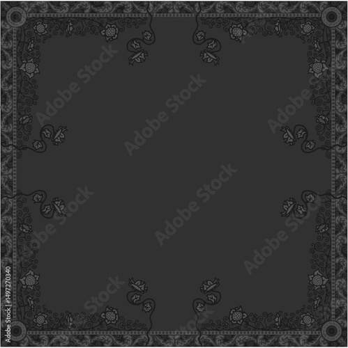 Floral ornamented frame; old style ornate decoration