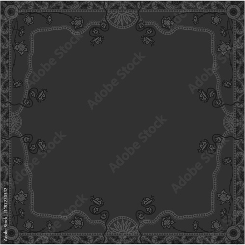 Floral ornamented frame; old style ornate decoration