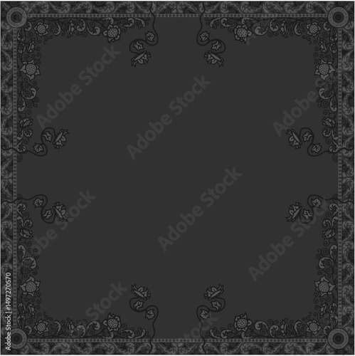 Floral ornamented frame; old style ornate decoration