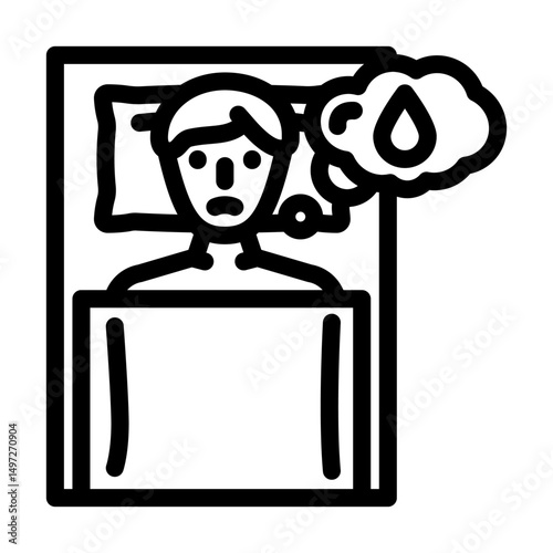 nocturia urology line icon vector illustration