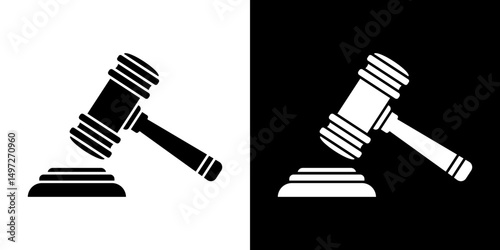 Auction icon Vector in flat style. Collection silhouettes