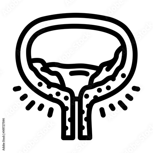 cystitis urology line icon vector illustration
