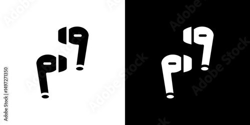 Air pods icon Vector in flat style. Collection silhouettes