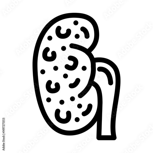 renal failure urology line icon vector illustration