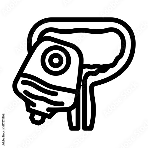 urostomy urology line icon vector illustration