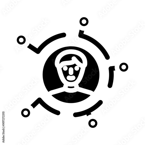 partnership affiliate program glyph icon vector illustration